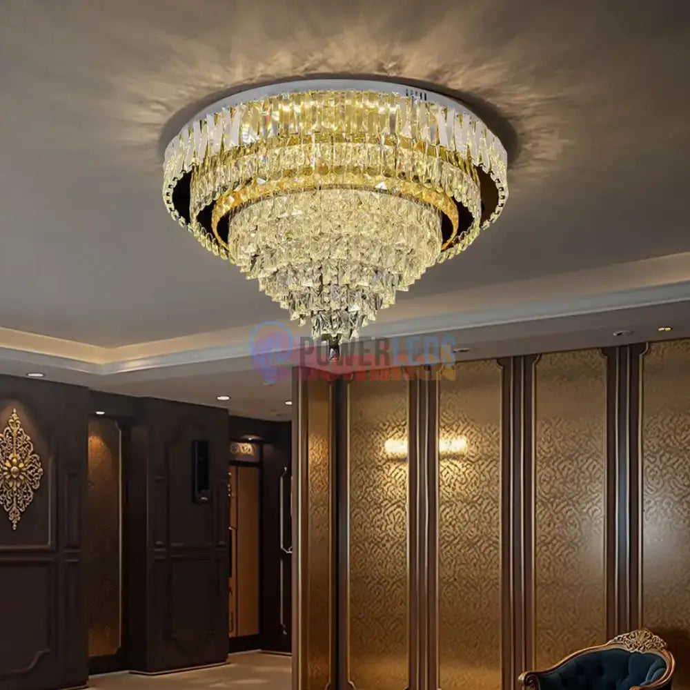 Lustra LED Aplicata Grand Aura Cristal Telecomanda powerleds.ro
