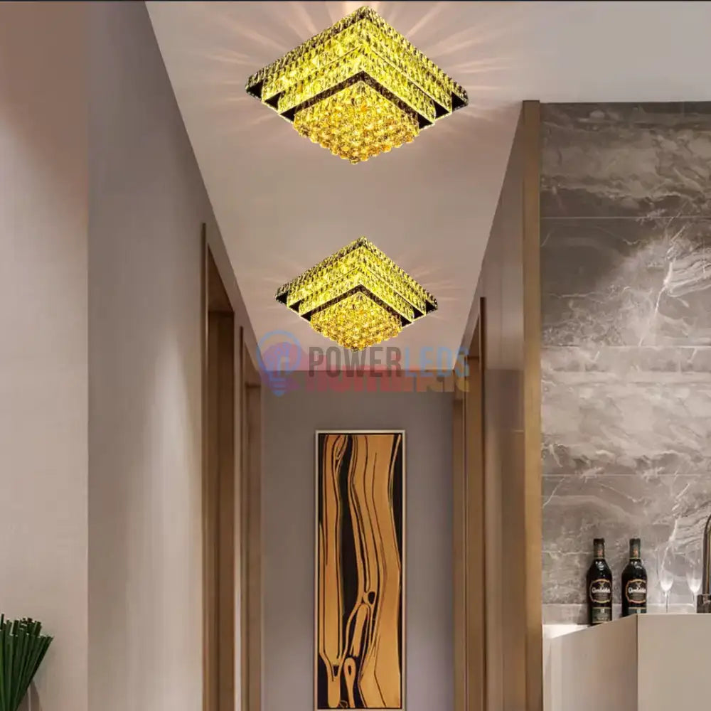 Lustra LED Cristal Aplicata Imperial Square Telecomanda powerleds.ro