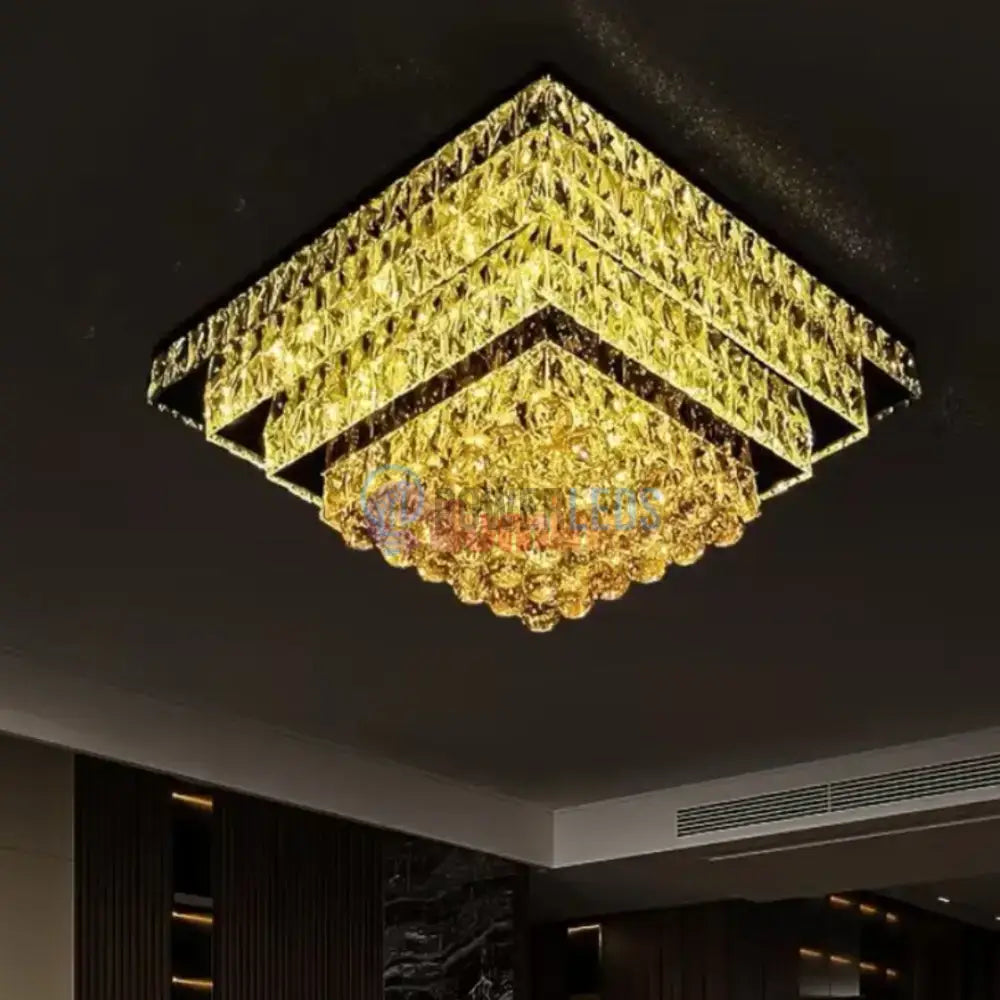 Lustra LED Cristal Aplicata Imperial Square Telecomanda powerleds.ro