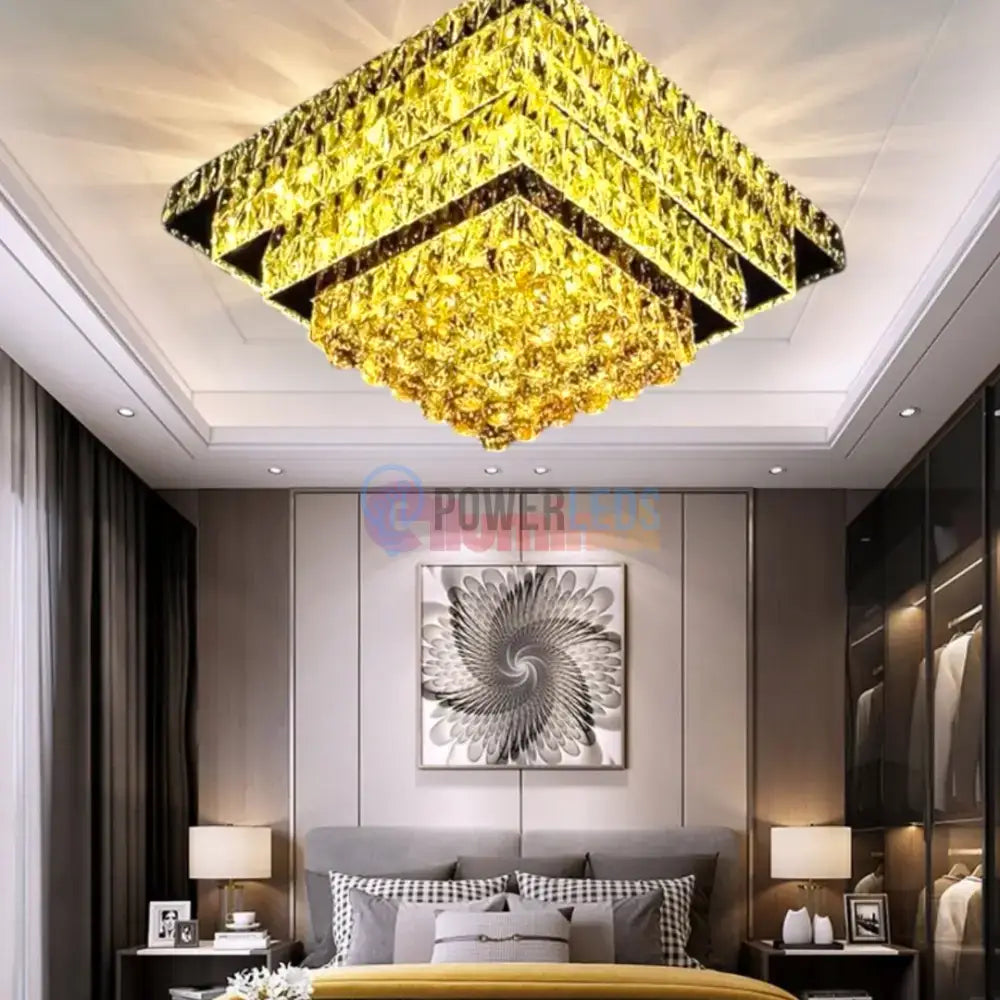 Lustra LED Cristal Aplicata Imperial Square Telecomanda powerleds.ro