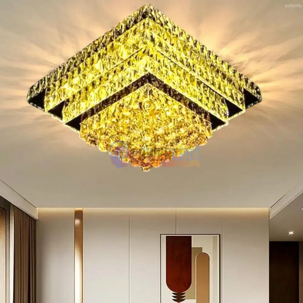 Lustra LED Cristal Aplicata Imperial Square Telecomanda powerleds.ro