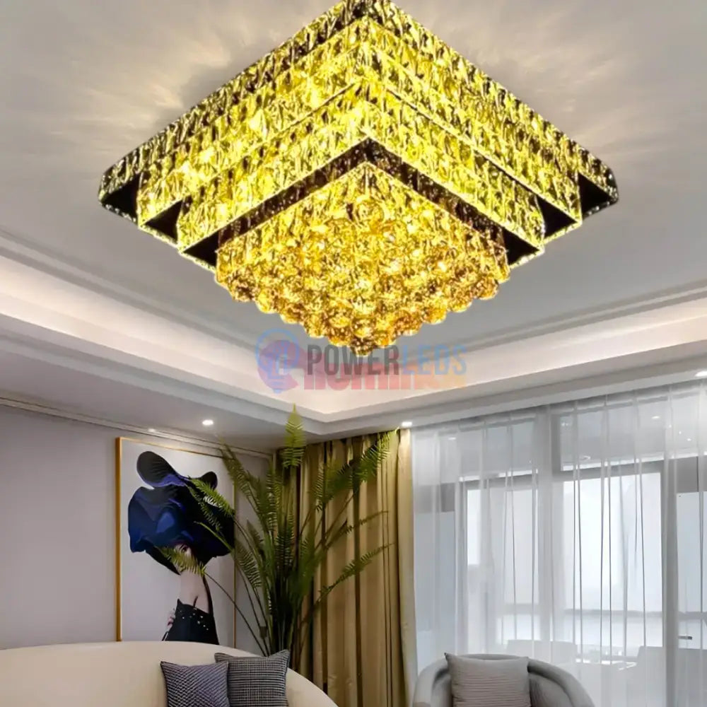 Lustra LED Cristal Aplicata Imperial Square Telecomanda powerleds.ro