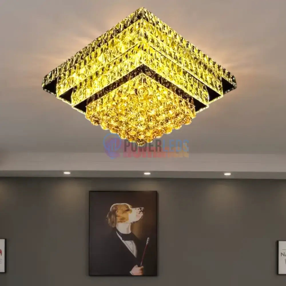 Lustra LED Cristal Aplicata Imperial Square Telecomanda powerleds.ro