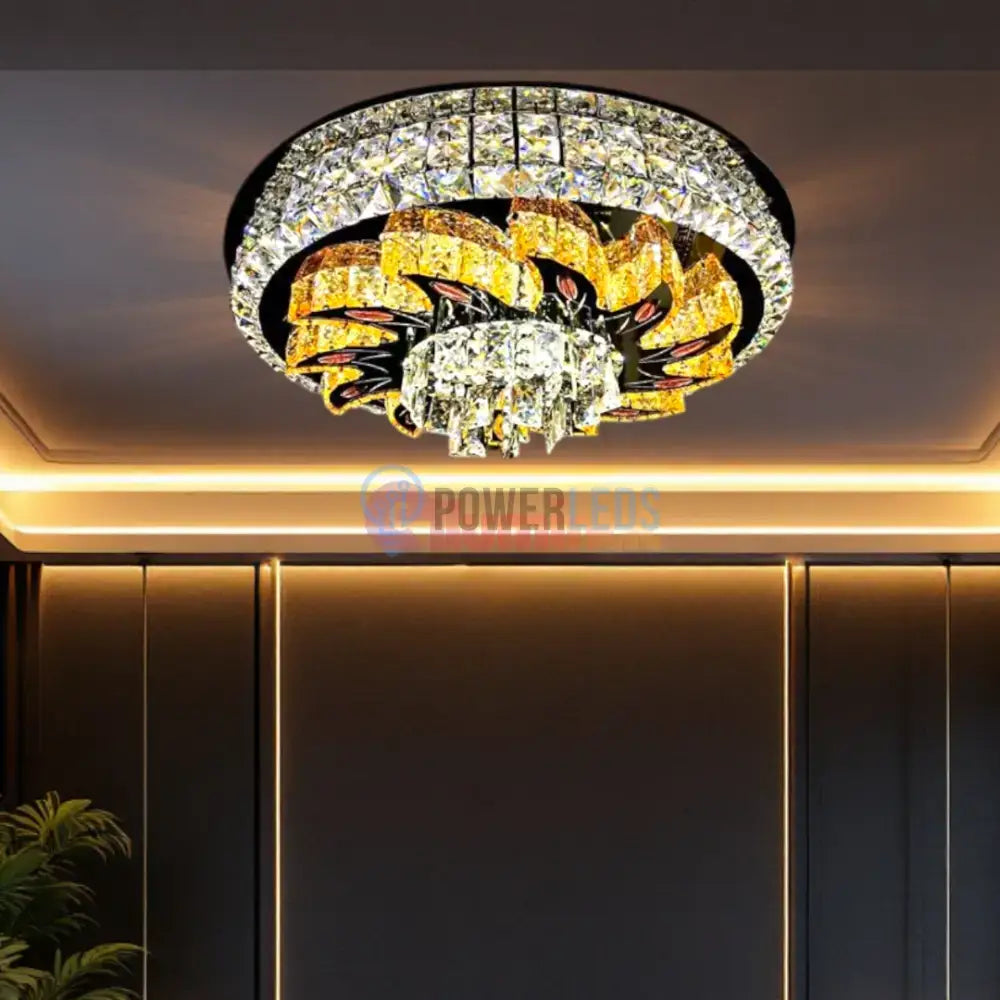 Lustra LED Aplicata Majestic Bloom Cristal Telecomanda powerleds.ro