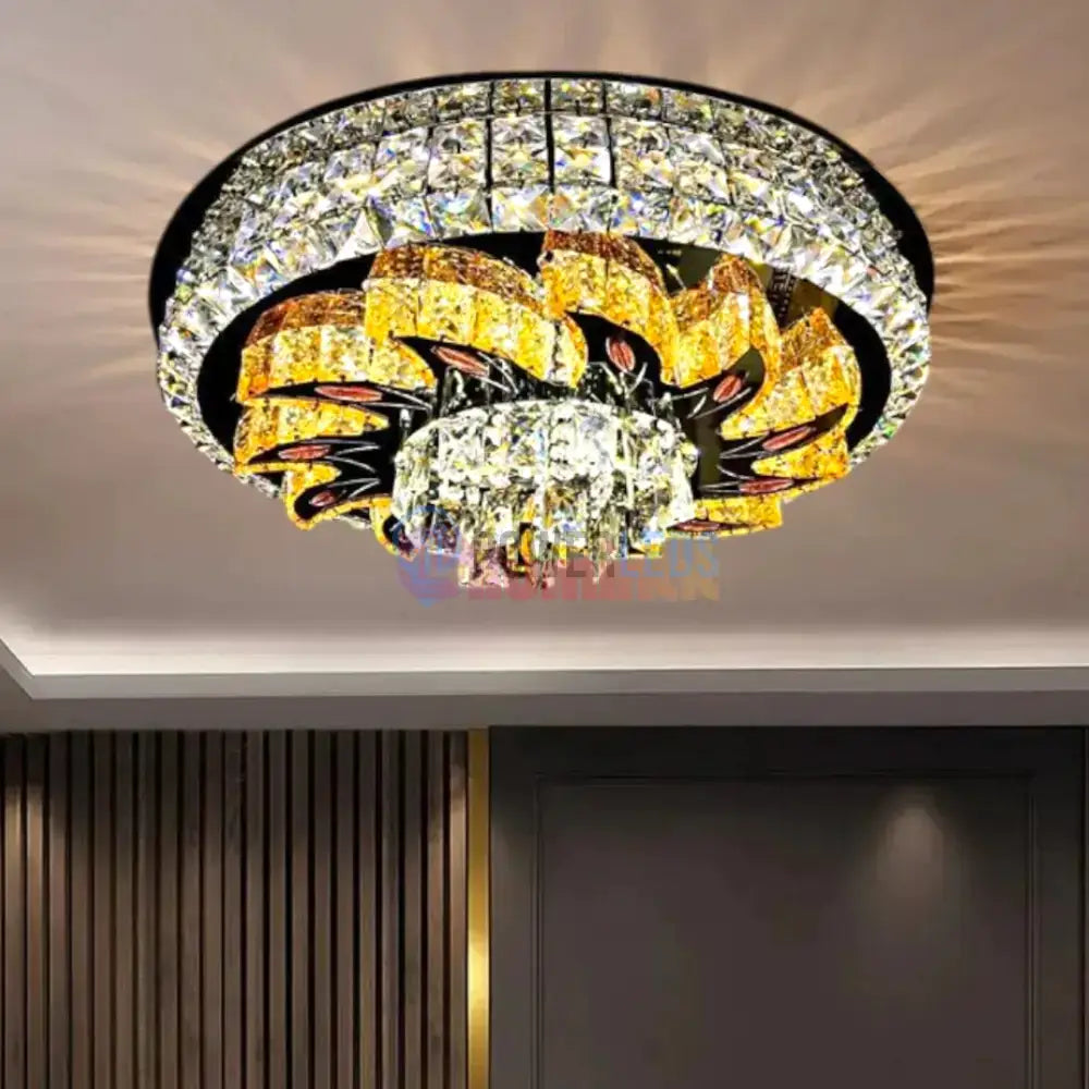 Lustra LED Aplicata Majestic Bloom Cristal Telecomanda powerleds.ro