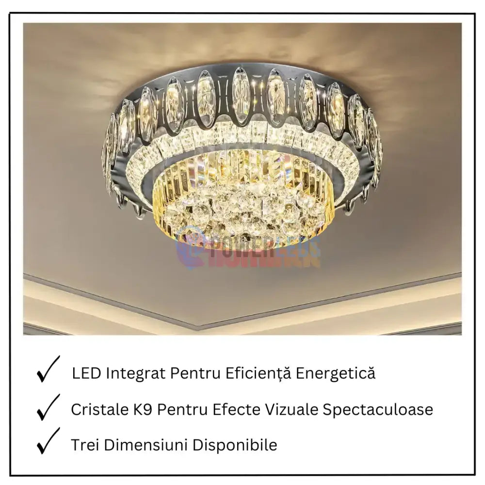 Lustra LED Cristal Aplicata Majesty Telecomanda 50-80CM powerleds.ro