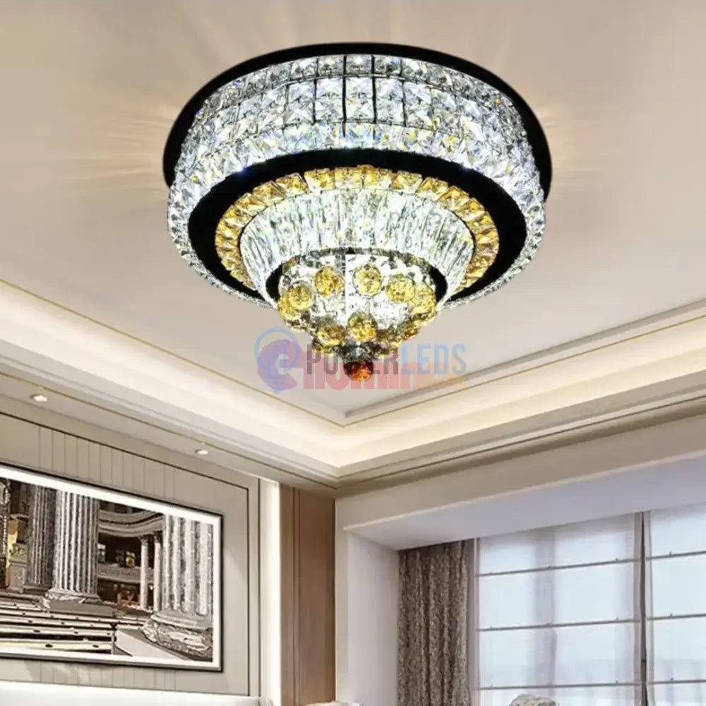 Lustra LED Cristal Aplicata Noble Glow Telecomanda Echivalent 800W powerleds.ro