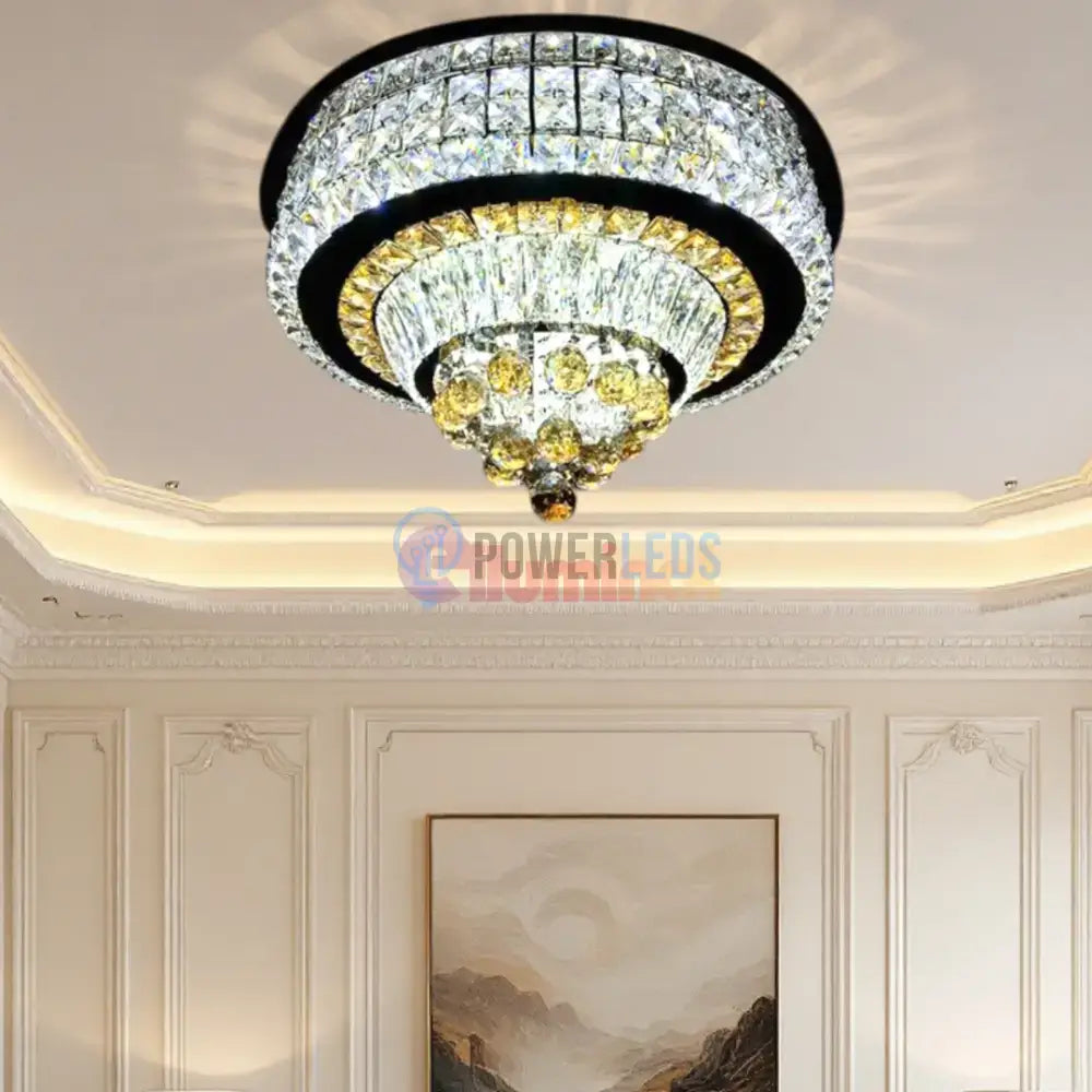 Lustra LED Cristal Aplicata Noble Glow Telecomanda Echivalent 800W powerleds.ro