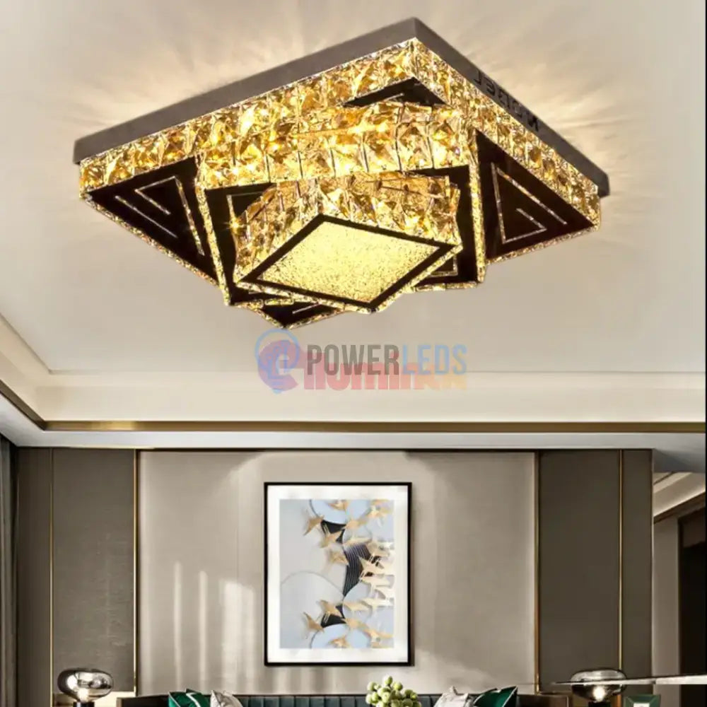 Lustra LED Aplicata Royal Prism Cristal Telecomanda powerleds.ro