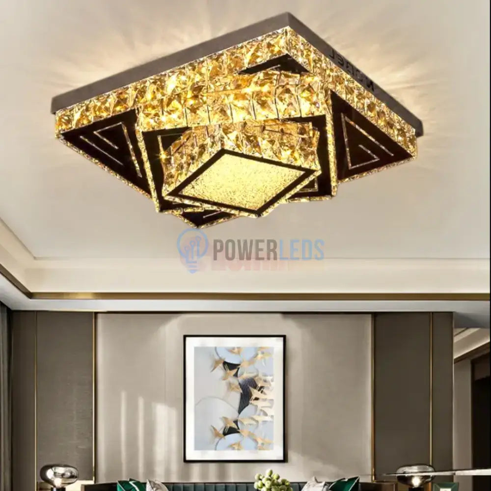 Lustra LED Aplicata Royal Prism Cristal Telecomanda CHROME / 40CM / CRISTAL Chandeliers