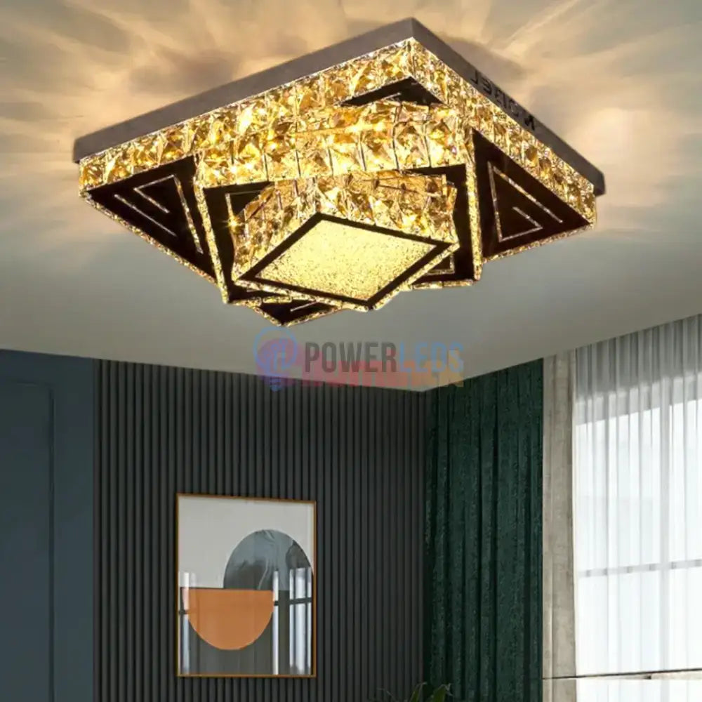 Lustra LED Aplicata Royal Prism Cristal Telecomanda powerleds.ro