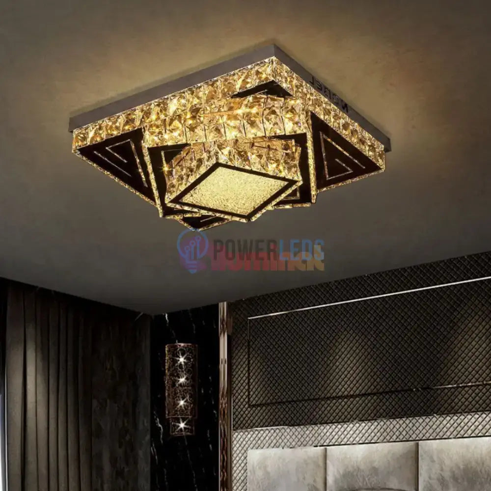 Lustra LED Aplicata Royal Prism Cristal Telecomanda powerleds.ro