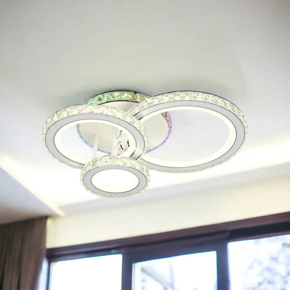 Lustra Led Cristal Ciryla Alba Rgb Echivalent 500W Lighting Fixtures