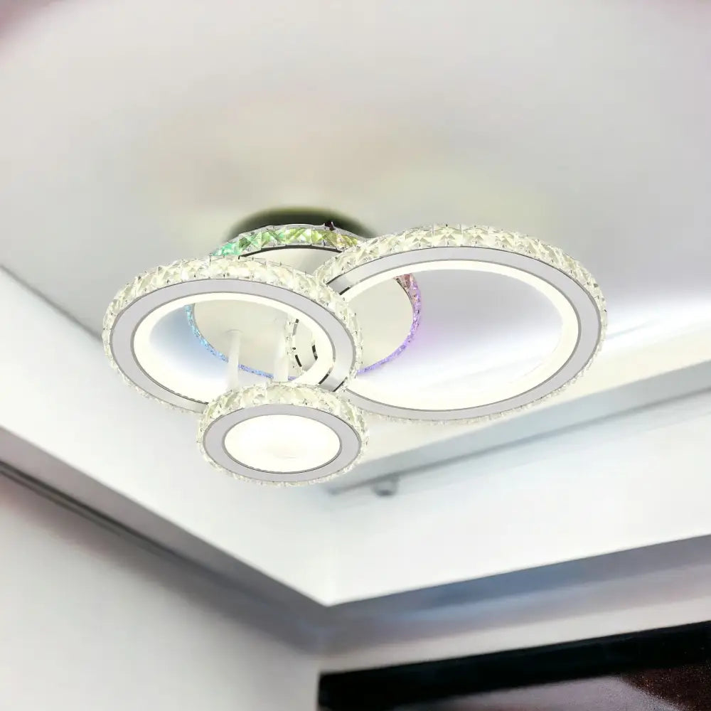 Lustra Led Cristal Ciryla Alba Rgb Echivalent 500W Lighting Fixtures