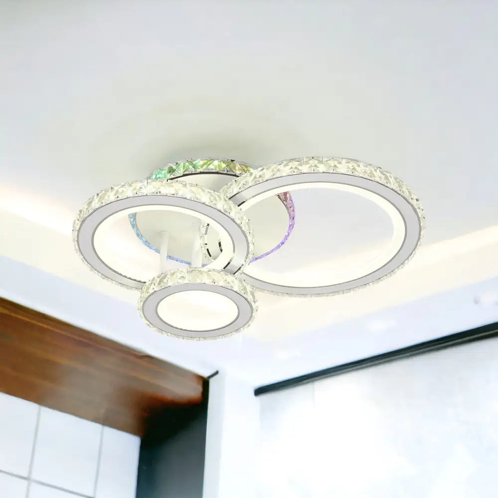 Lustra Led Cristal Ciryla Alba Rgb Echivalent 500W Lighting Fixtures