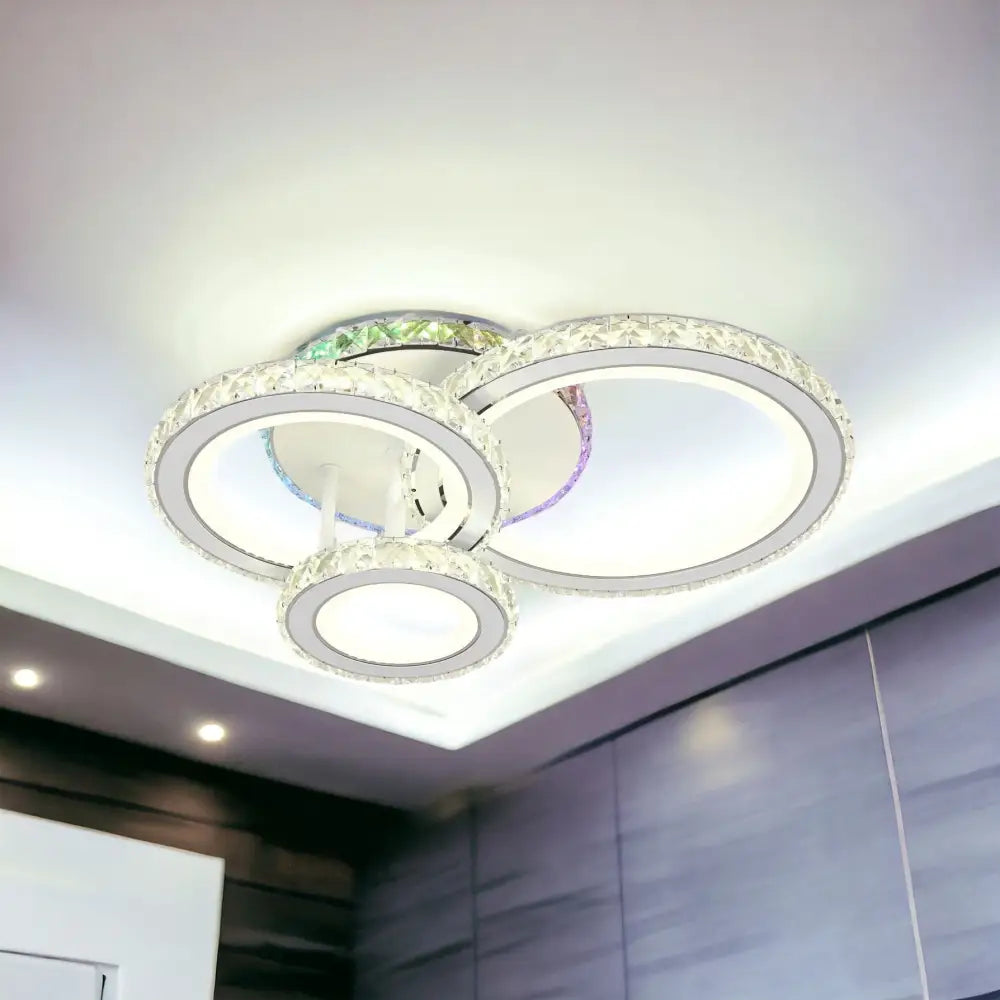 Lustra Led Cristal Ciryla Alba Rgb Echivalent 500W Lighting Fixtures