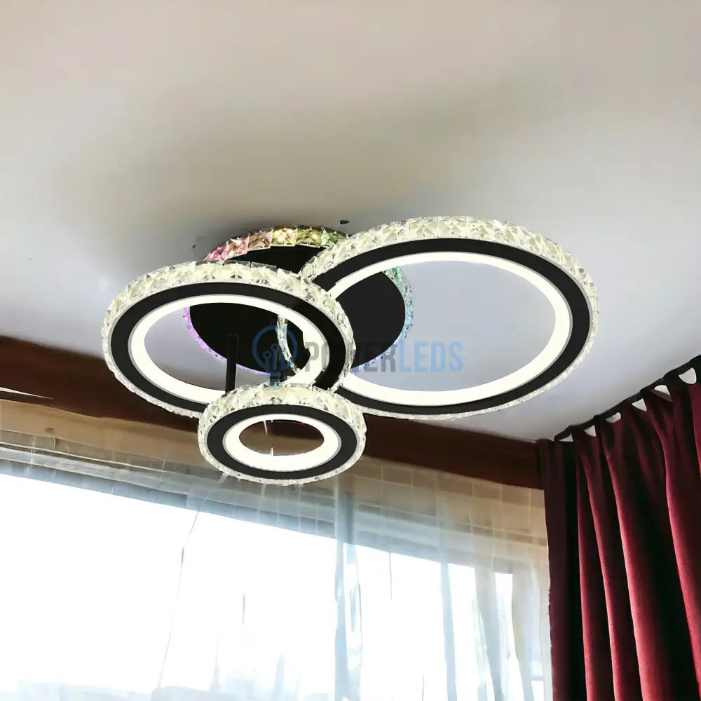 Lustra Led Cristal Ciryla Black Rgb Echivalent 500W Lighting Fixtures