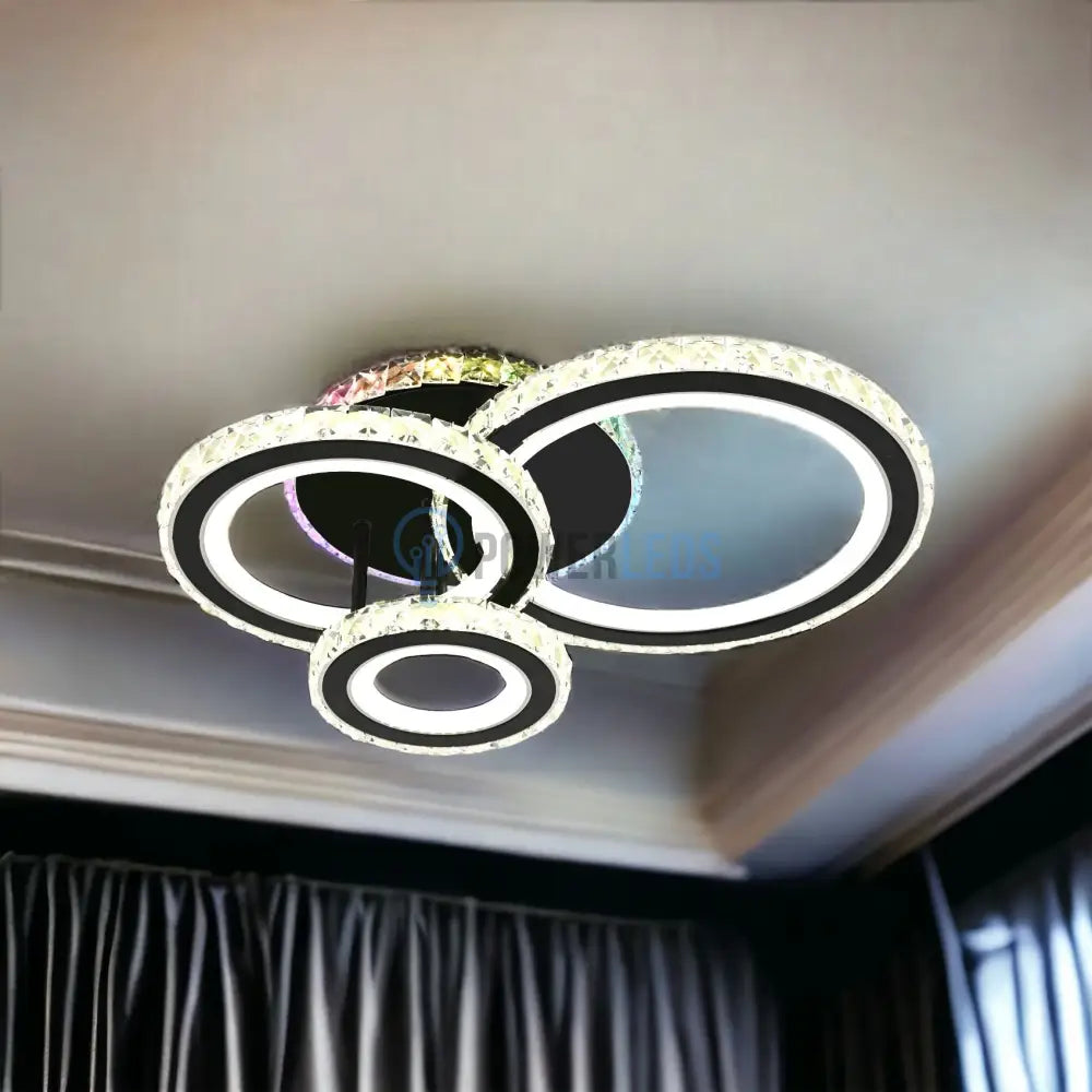 Lustra Led Cristal Ciryla Black Rgb Echivalent 500W Lighting Fixtures