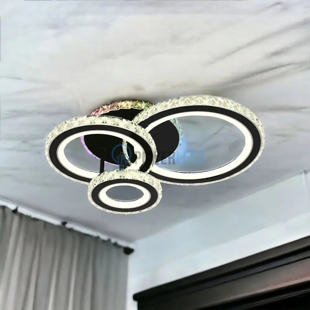 Lustra Led Cristal Ciryla Black Rgb Echivalent 500W Lighting Fixtures