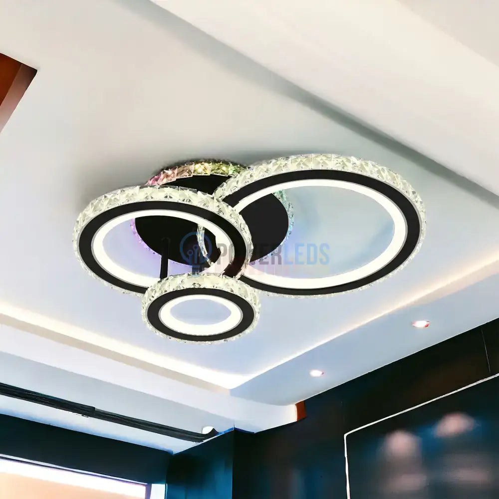 Lustra Led Cristal Ciryla Black Rgb Echivalent 500W Lighting Fixtures