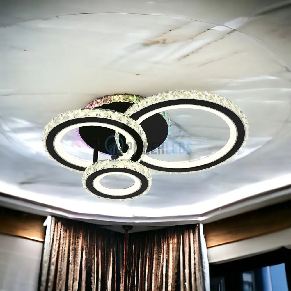 Lustra Led Cristal Ciryla Black Rgb Echivalent 500W Lighting Fixtures