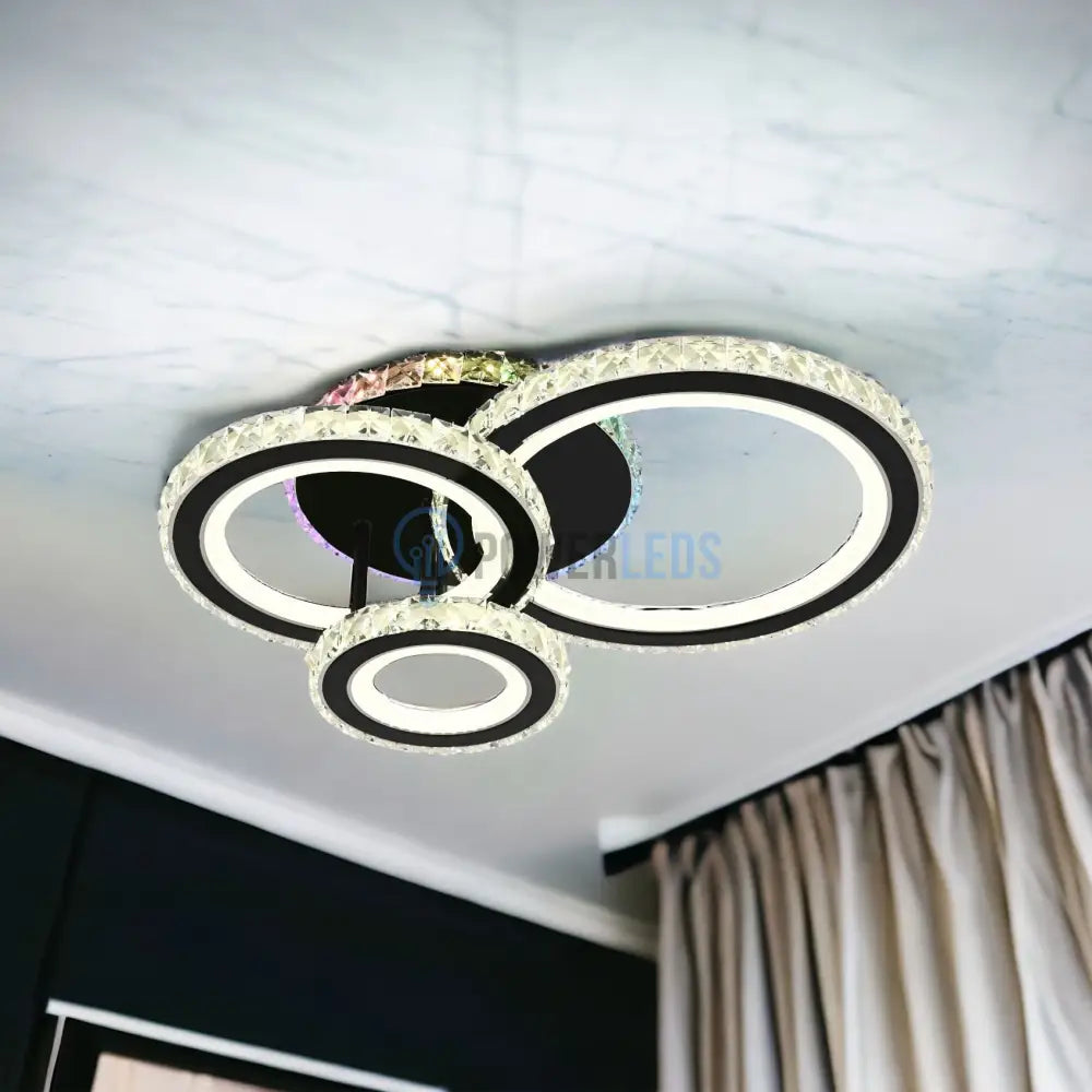 Lustra Led Cristal Ciryla Black Rgb Echivalent 500W Lighting Fixtures