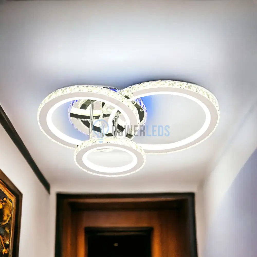 Lustra Led Cristal Ciryla Chrome Rgb Echivalent 500W Lighting Fixtures