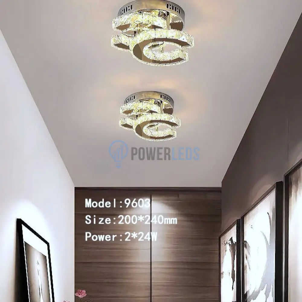 Lustra Led Cristal Double C Echivalent 200W Lighting Fixtures