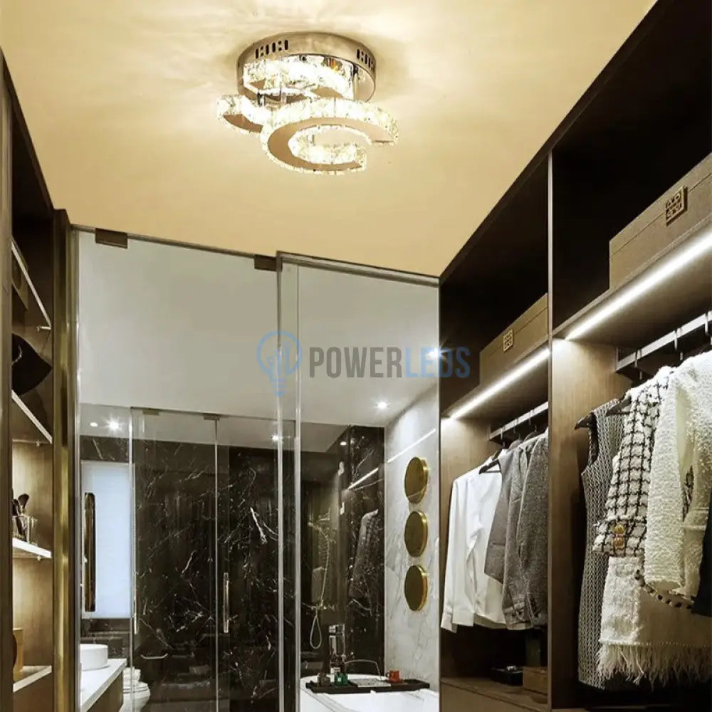 Lustra Led Cristal Double C Echivalent 200W Lighting Fixtures