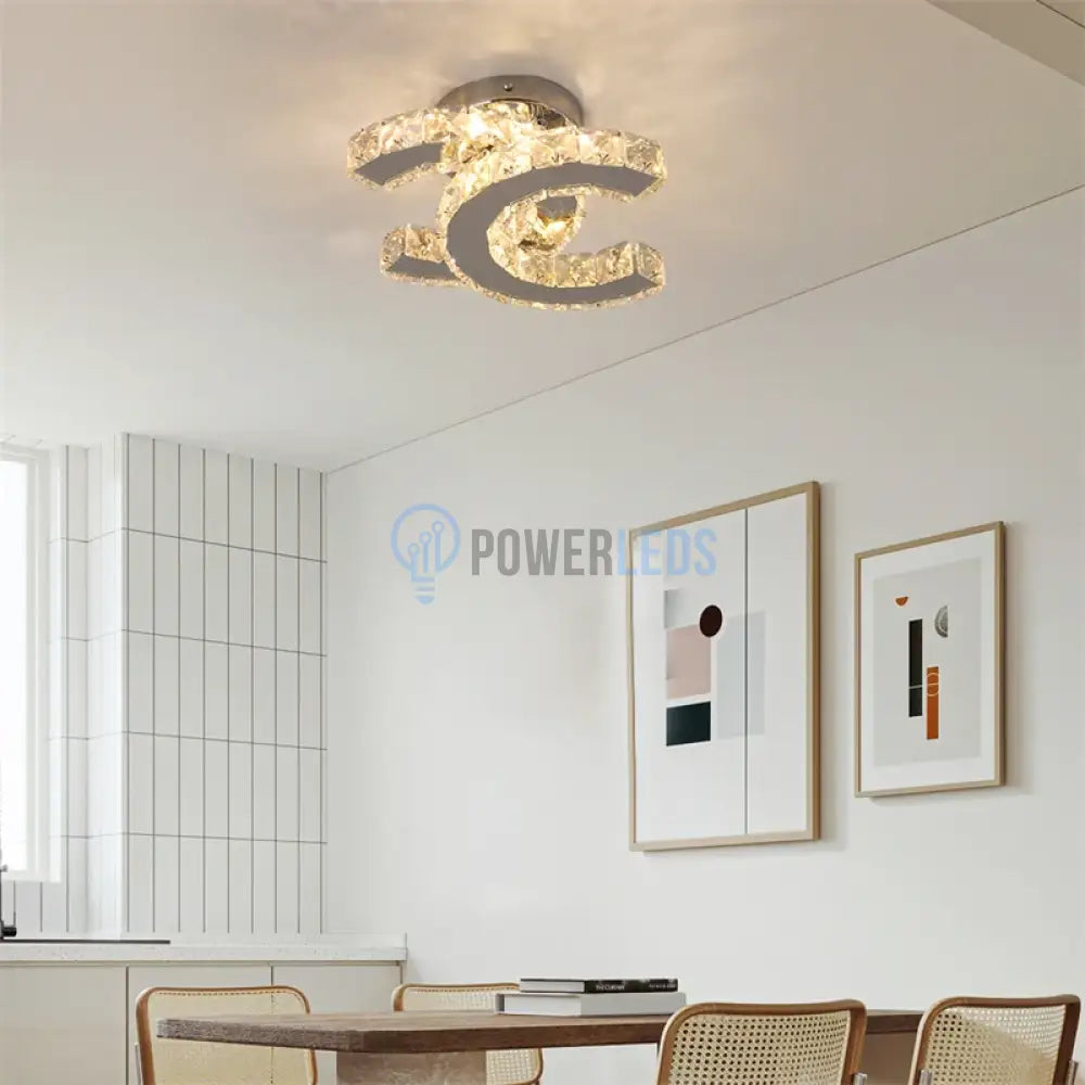 Lustra Led Cristal Double C Echivalent 200W Lighting Fixtures