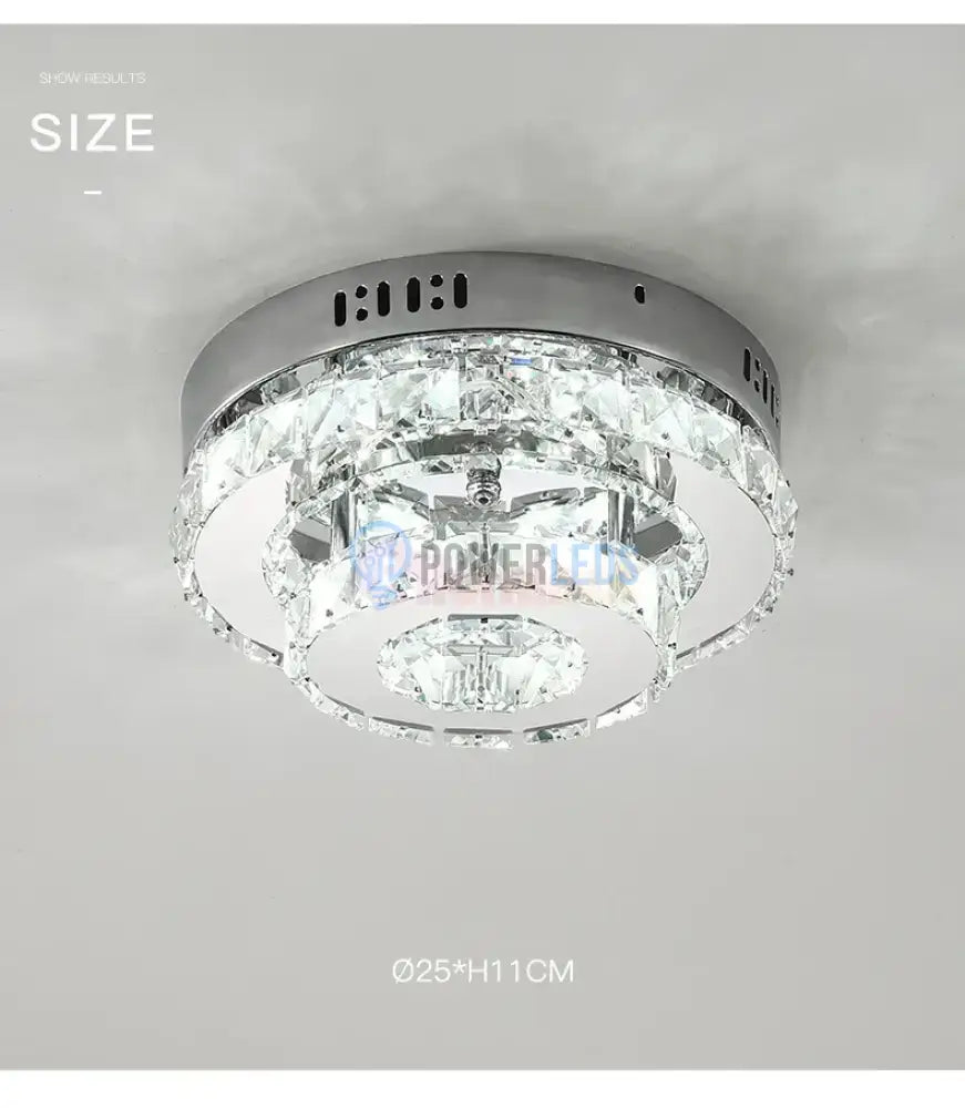 Lustra Led Cristal Double Circle Echivalent 200W Lighting Fixtures