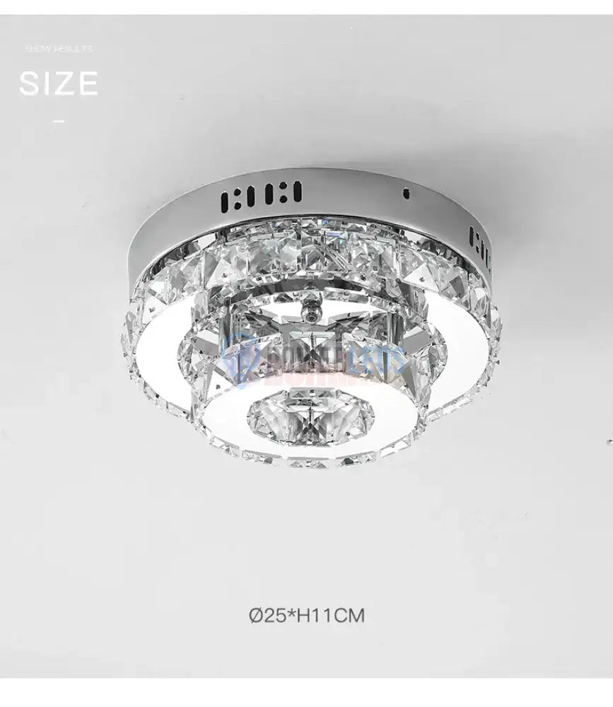 Lustra Led Cristal Double Circle Echivalent 200W Lighting Fixtures