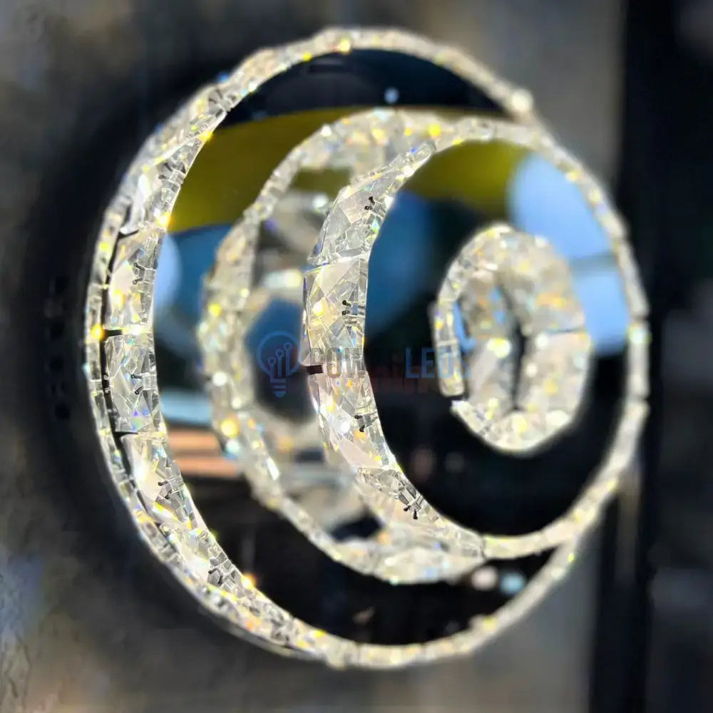 Lustra Led Cristal Double Circle Echivalent 200W Lighting Fixtures