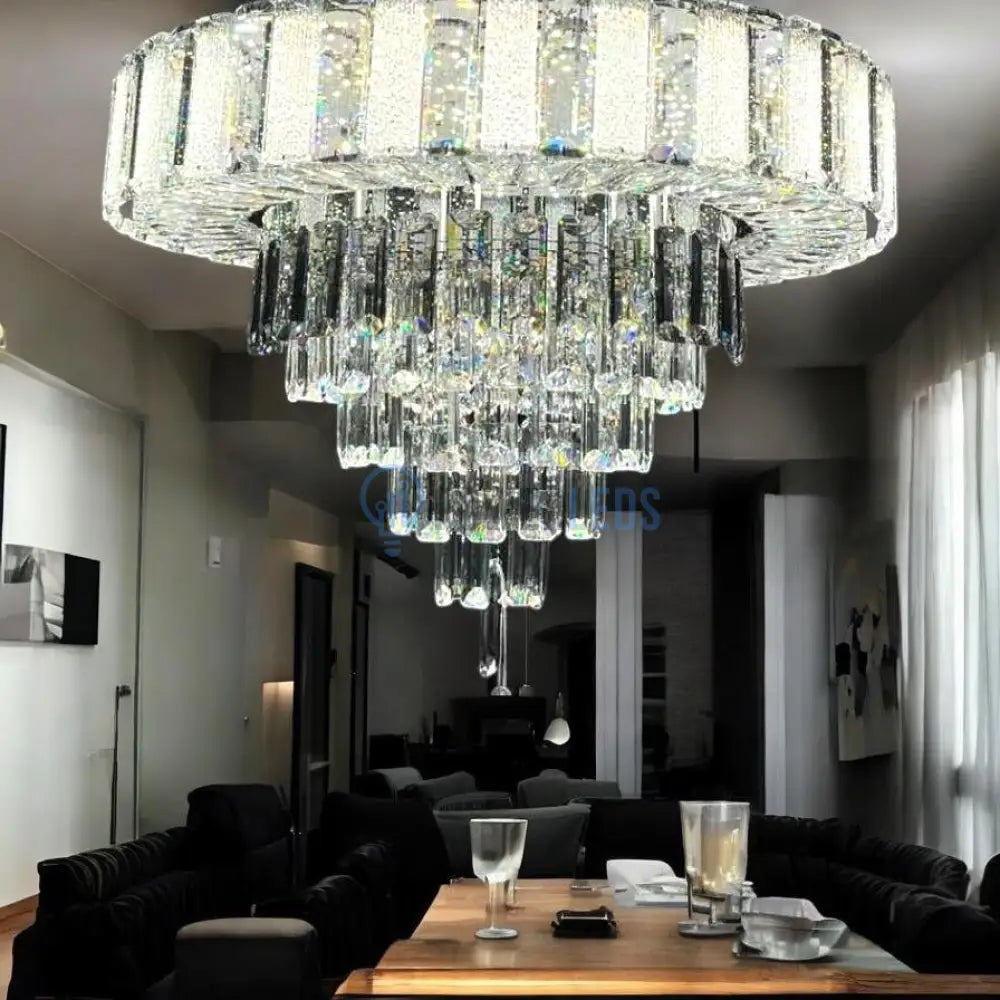 Lustra LED Cristal Galadriel Echivalent 800W Telecomanda powerleds.ro