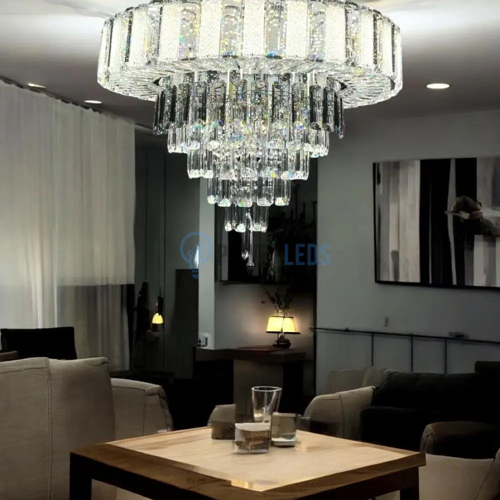 Lustra LED Cristal Galadriel Echivalent 800W Telecomanda powerleds.ro