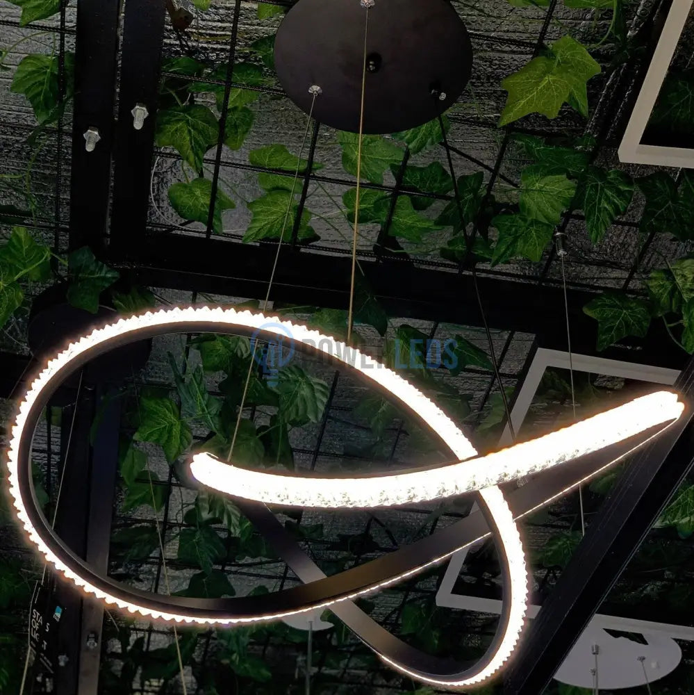Lustra Led 66W Cristal Infinity Black 2 Segmente 3 Functii Chandeliers