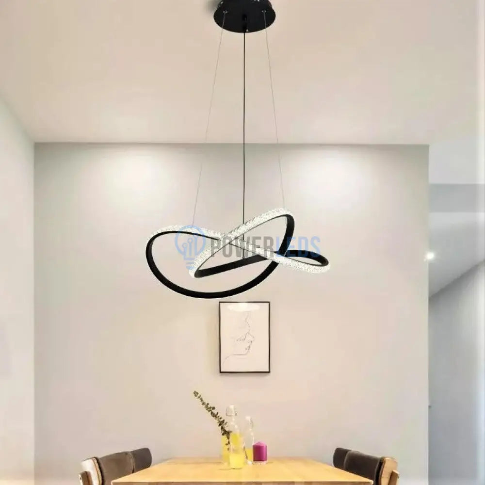 Lustra Led 66W Cristal Infinity Black 2 Segmente 3 Functii Chandeliers