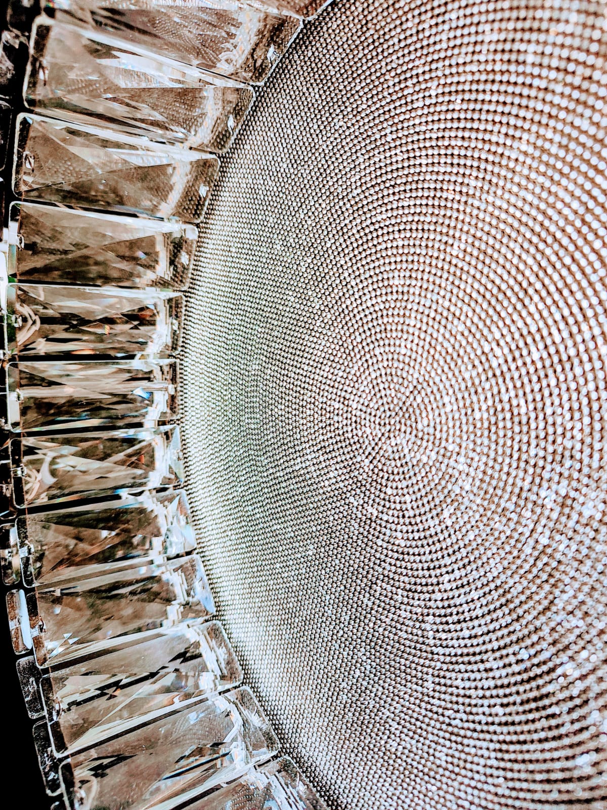 Lustra LED Argintie Glamour Round CRISTAL Telecomanda