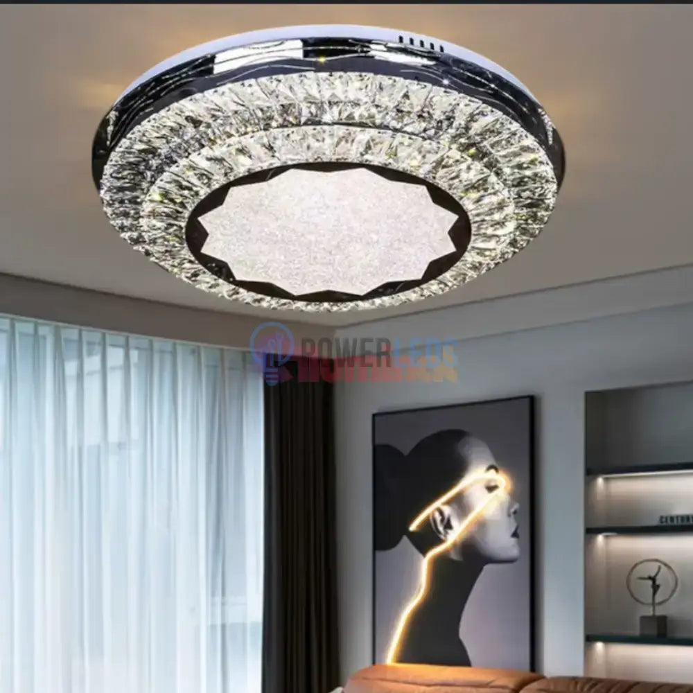Lustra LED Aplicata Prestige Halo Cristal Telecomanda powerleds.ro