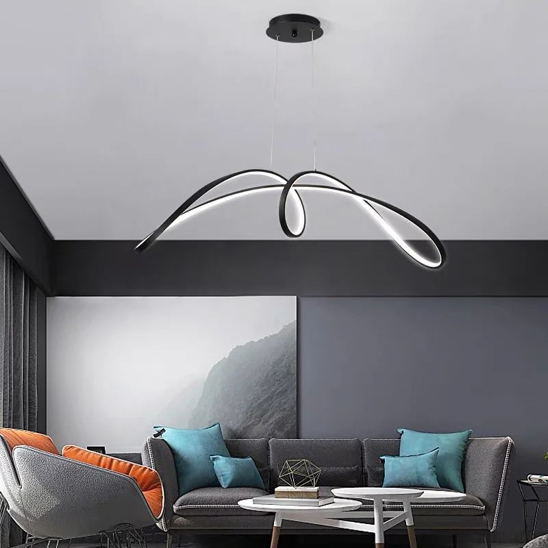 Lustra LED 108W Suspendata Eliptic Black SMART