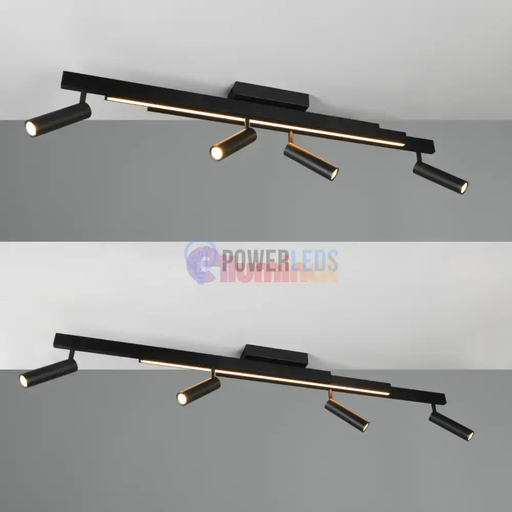 Lustra LED cu 4 Spoturi pe Sina ZENO Black powerleds.ro