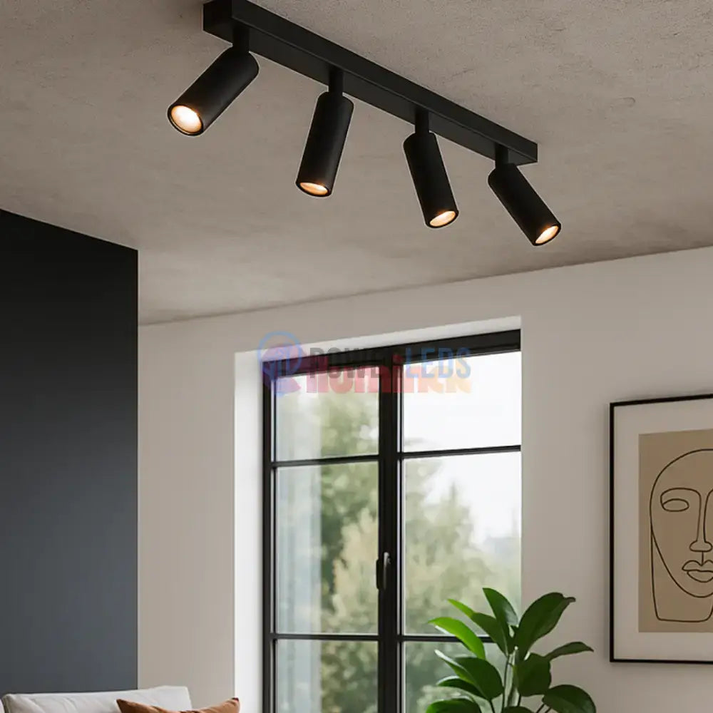 Lustra LED cu Spoturi Reglabile AMBALA Black powerleds.ro
