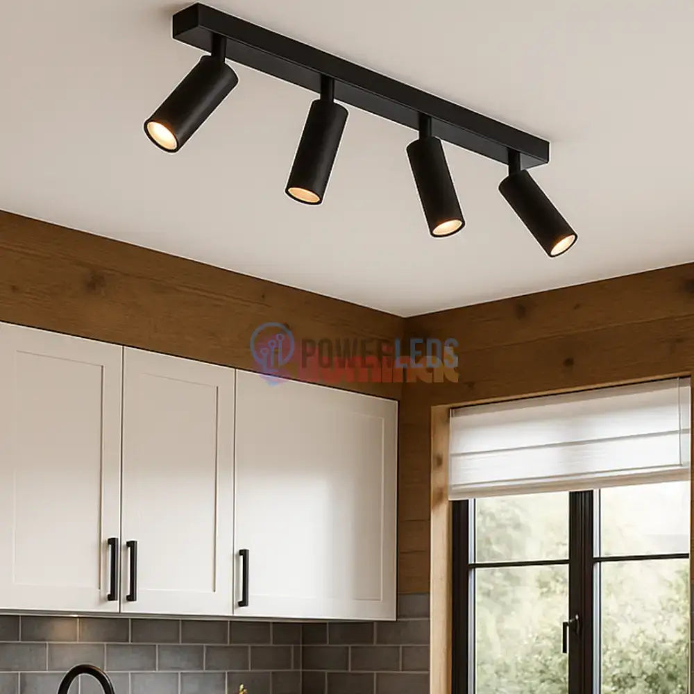 Lustra LED cu Spoturi Reglabile AMBALA Black powerleds.ro
