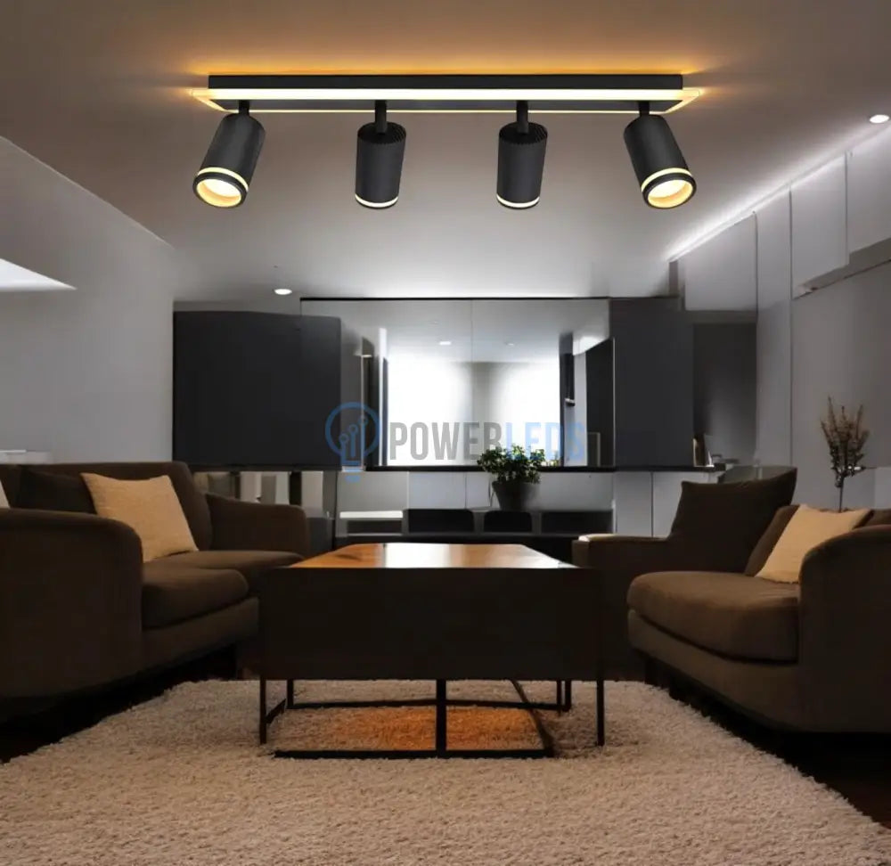 Spot Pe Sina Reglabil 4Xgu10 Noir Glow Led Ceiling Light