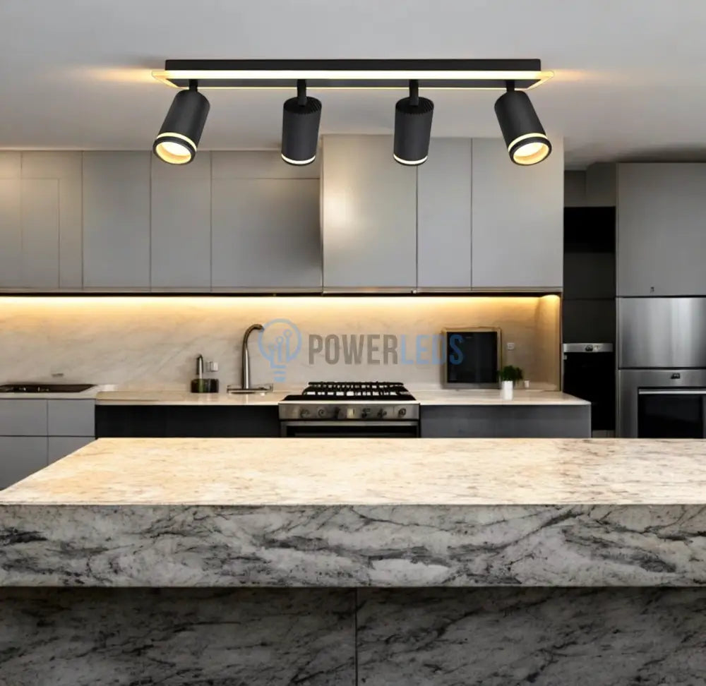 Spot Pe Sina Reglabil 4Xgu10 Noir Glow Led Ceiling Light