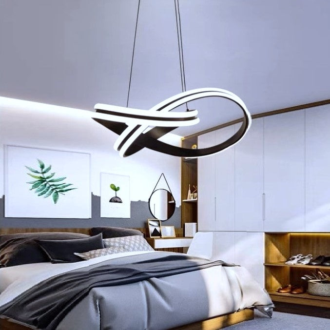 Lustra LED 192W Bianca Wenge 2 Segmente Telecomanda Echivalent 500W