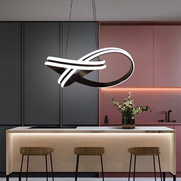 Lustra LED 192W Bianca Wenge 2 Segmente Telecomanda Echivalent 500W