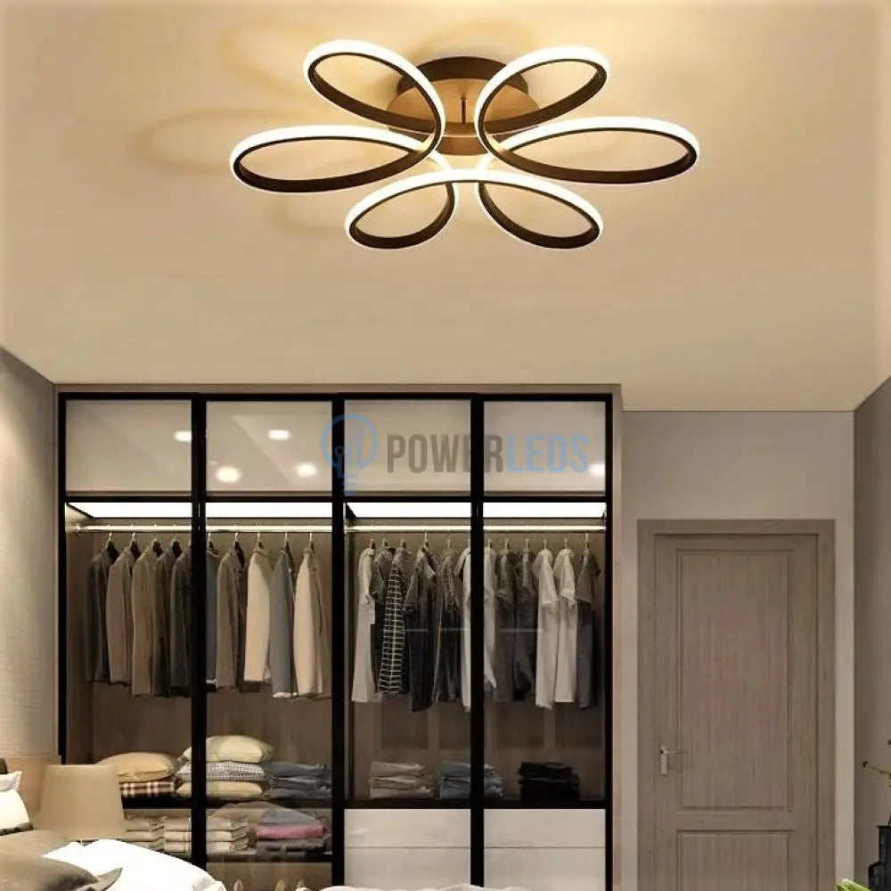 Lustra Led Daisy Black Echivalent 500W Telecomanda Lighting Fixtures