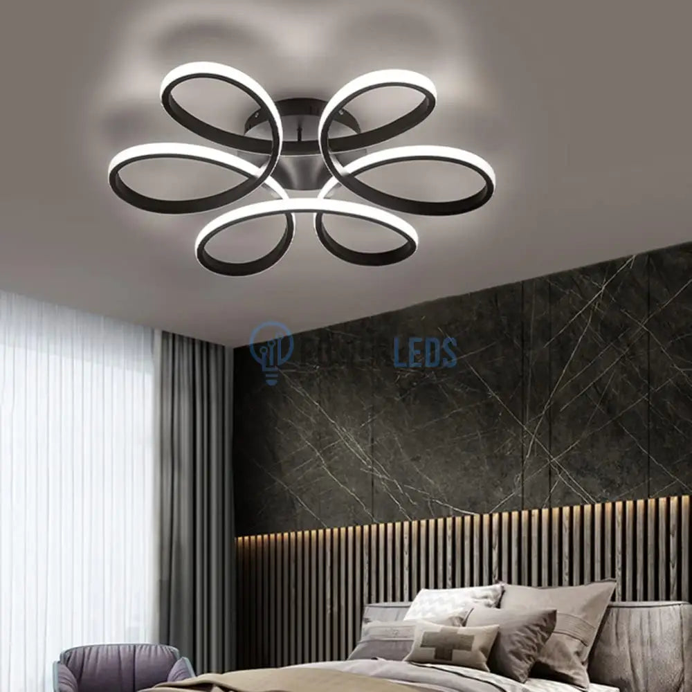 Lustra LED DAISY Black Echivalent 800W Telecomanda Lighting Fixtures