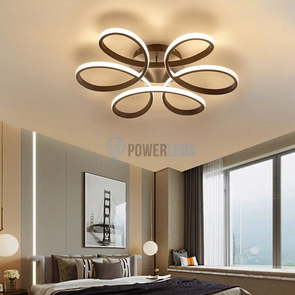 Lustra Led Daisy Black Echivalent 500W Telecomanda Lighting Fixtures